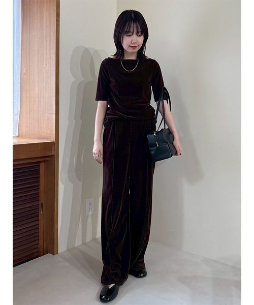 tシャツ 「セットアップ対応」ベロアSET UP2wayボートネックプルオーバー レディース セットアップ対応】ベロアSET UP2wayボートネックプルオーバー