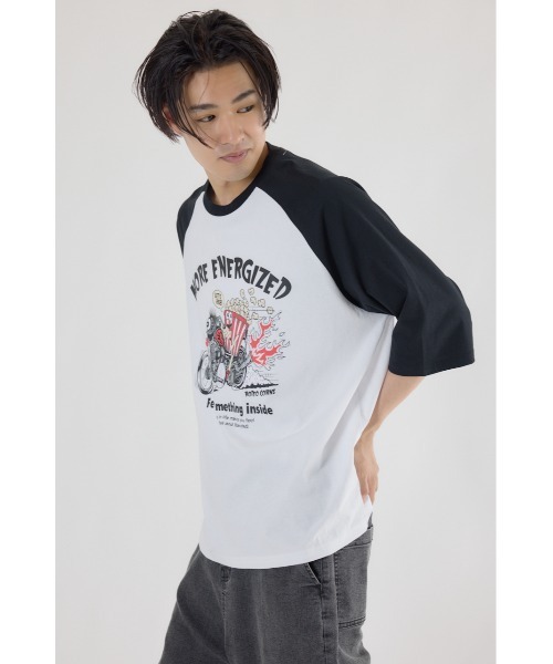 RODEO CROWNS WIDE BOWL(ロデオクラウンズワイドボウル)の「ロッドカスタム5分袖Tシャツ(Tシャツ/カットソー・メンズ・ホワイト/マジェンタ/ブラック・MEDIUM/LARGE)」の16枚目の写真