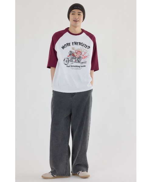 RODEO CROWNS WIDE BOWL(ロデオクラウンズワイドボウル)の「ロッドカスタム5分袖Tシャツ(Tシャツ/カットソー・メンズ・ホワイト/マジェンタ/ブラック・MEDIUM/LARGE)」の7枚目の写真