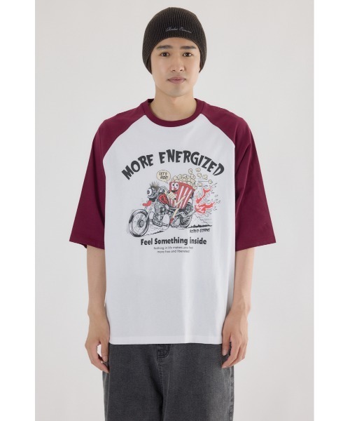 RODEO CROWNS WIDE BOWL(ロデオクラウンズワイドボウル)の「ロッドカスタム5分袖Tシャツ(Tシャツ/カットソー・メンズ・ホワイト/マジェンタ/ブラック・MEDIUM/LARGE)」の9枚目の写真