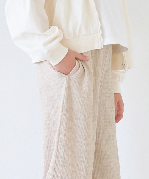 キッズ 親子お揃いシボラメシャーリング イージーパンツ（その他パンツ