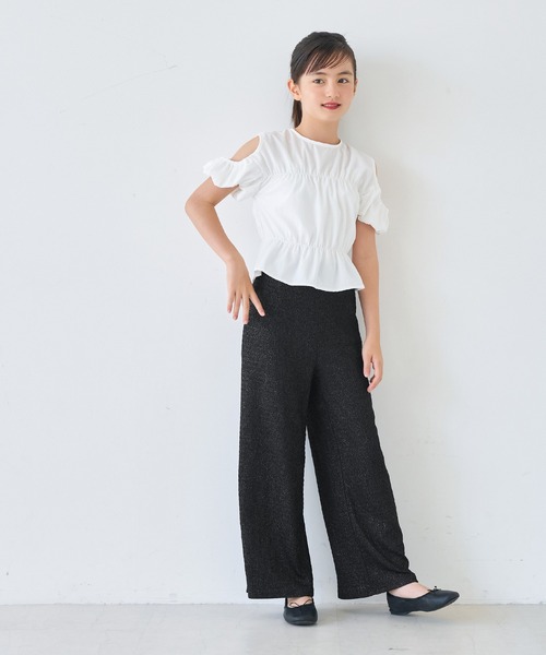 キッズ 親子お揃いシボラメシャーリング イージーパンツ（その他パンツ