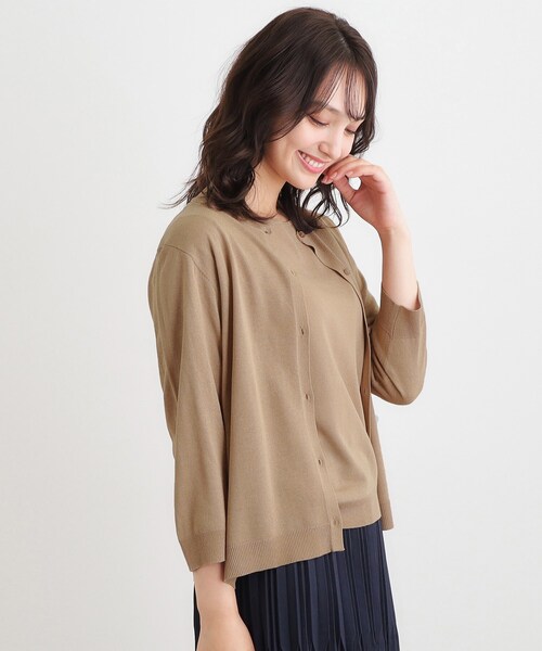 LAURA ASHLEY(ローラアシュレイ)の「【ラメ/アンサンブル可】ニットカーディガン(カーディガン/ボレロ・レディース・チャコールグレー/ベージュ・38/40)」の7枚目の写真