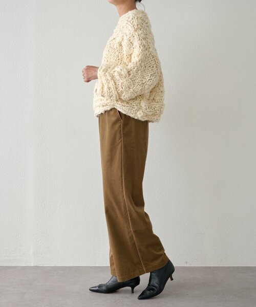 BEARDSLEY（ビアズリー）の「《15 quinze》棒針ケーブルプルオーバー（ニット/セーター・レディース・アイボリー・FREE）」の12枚目の写真