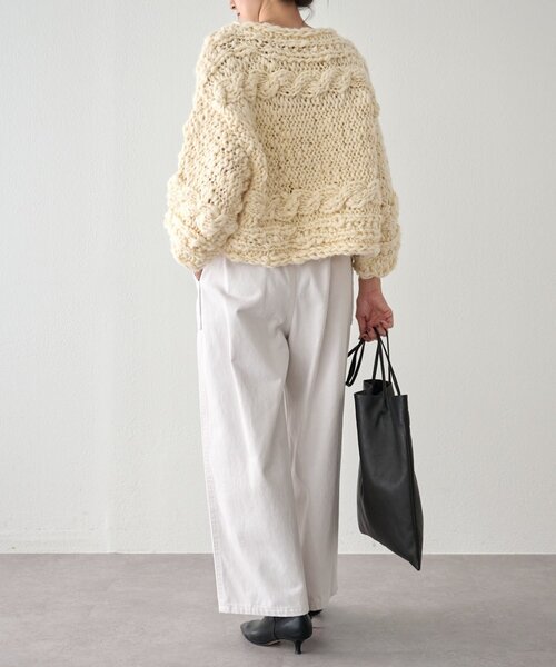 BEARDSLEY（ビアズリー）の「《15 quinze》棒針ケーブルプルオーバー（ニット/セーター・レディース・アイボリー・FREE）」の16枚目の写真