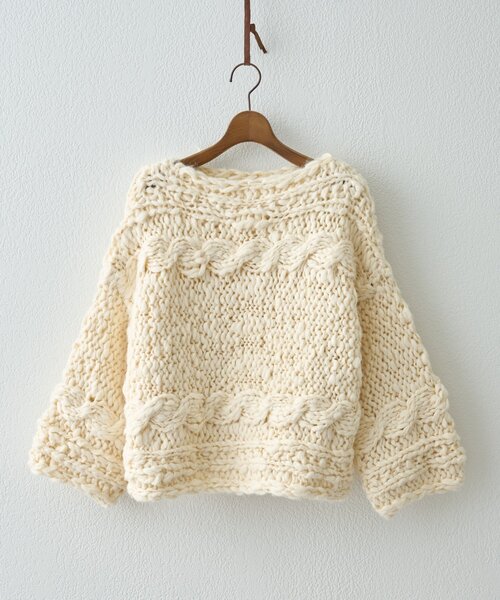 BEARDSLEY（ビアズリー）の「《15 quinze》棒針ケーブルプルオーバー（ニット/セーター・レディース・アイボリー・FREE）」の18枚目の写真