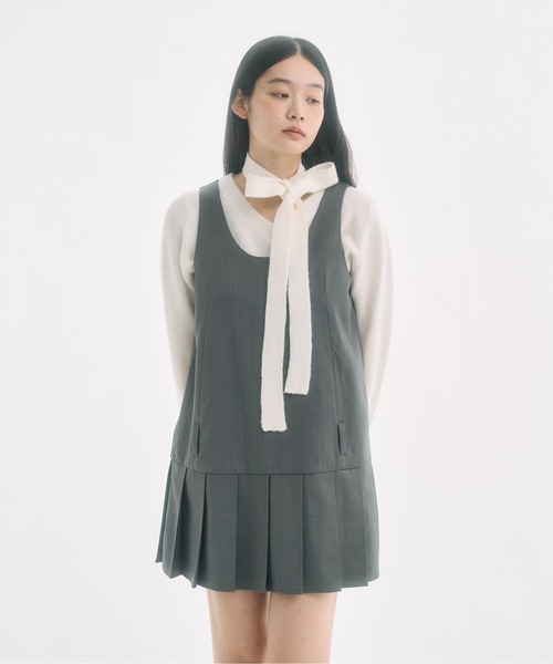 fekete low waist mini pleats dress ワンピース セール】low waist mini pleats dress / ローウエストミニ丈プリーツ