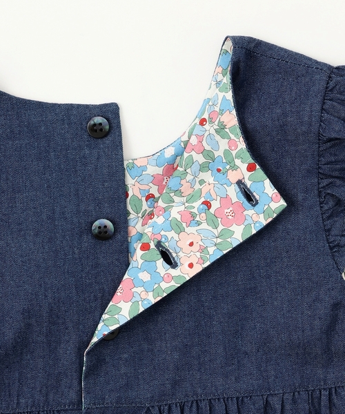 sense of wonder（センスオブワンダー）の「デニムスモッキングジャンパースカート（ジャンパースカート・キッズ・ネイビー・120cm/130cm/90cm/100cm/110cm/80ｃｍ）」の4枚目の写真