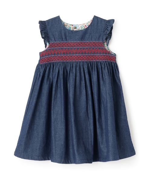 sense of wonder（センスオブワンダー）の「デニムスモッキングジャンパースカート（ジャンパースカート・キッズ・ネイビー・120cm/130cm/90cm/100cm/110cm/80ｃｍ）」の11枚目の写真