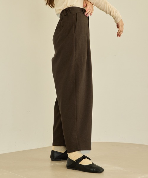 OLUN ワイドコクーンスラックスパンツ