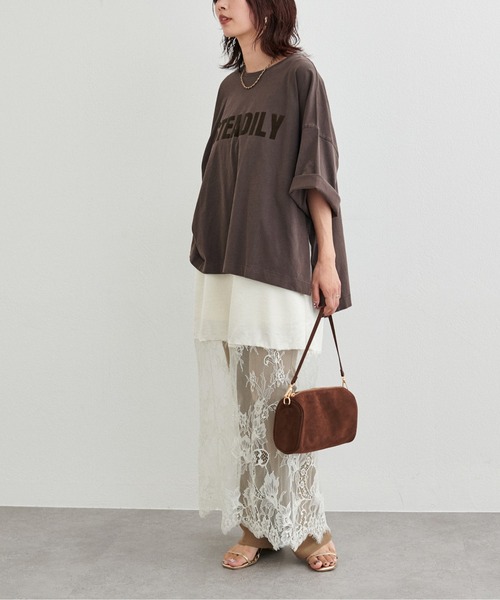 LARUTA（ラルータ）の「【LARUTA】サイドスリットBIGTシャツ（Tシャツ/カットソー・レディース・ブラウン/オフホワイト/ピンク/スミクロ・FREE）」の20枚目の写真
