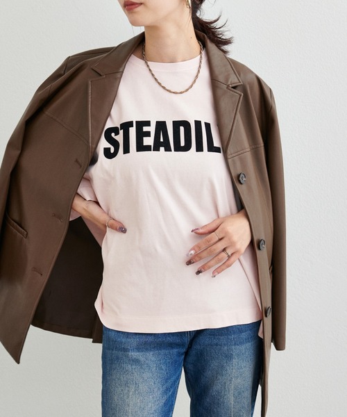LARUTA（ラルータ）の「【LARUTA】サイドスリットBIGTシャツ（Tシャツ/カットソー・レディース・ブラウン/オフホワイト/ピンク/スミクロ・FREE）」の21枚目の写真