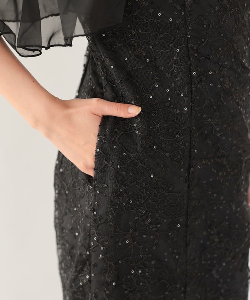 haremode(ハレモード)の「結婚式 お呼ばれ 二次会 謝恩会 成人式 同窓会 対応 20代 30代 ブロッサム チュール シアー 肩あき フリル袖 Iライン きれいめ セレモニー パーティ オケージョン ドレス(ドレス・レディース・ベージュ/ライトグレー/ブラック・S/M)」の18枚目の写真