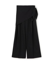 ポリエステルウールストレッチ タックワイドパンツ