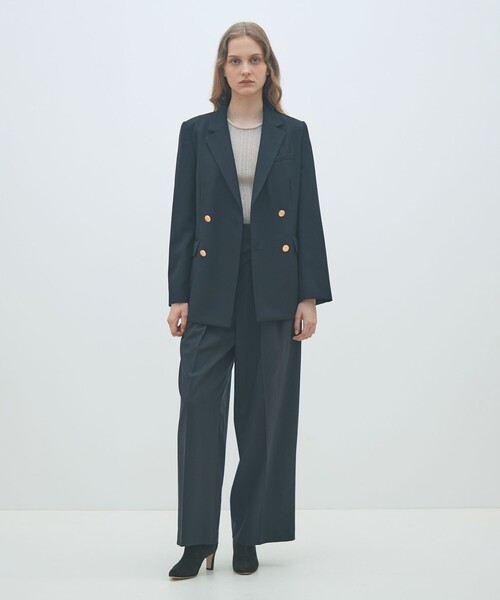 MACPHEE(マカフィー)の「ポリエステルウールストレッチ タックワイドパンツ(スラックス・レディース・ネイビー/ボルドー・36/34)」の16枚目の写真