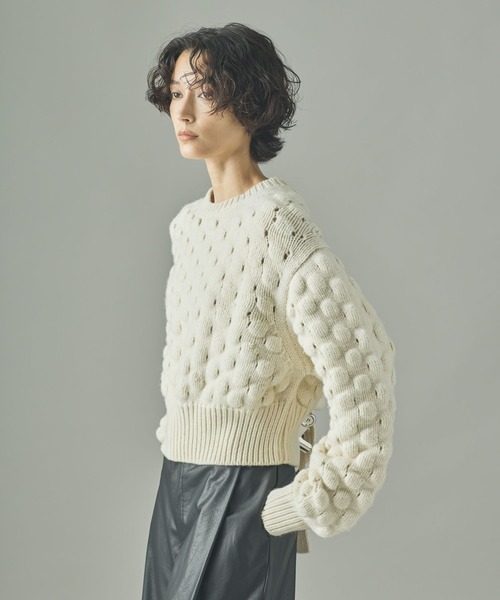 週末お値下げ★ Curensology カレンソロジーポコポコニットカーディガン Curensology(カレンソロジー)/ポコポコバックリボンニットプルオーバー