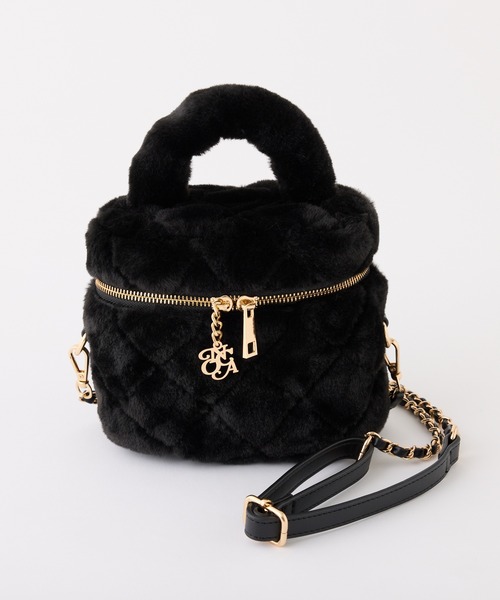 one after another NICE CLAUP（ワンアフターアナザーナイスクラップ）の「ファーキルティングバニティーバッグ（ショルダーバッグ・レディース・ダークブラウン/ブラック/アイボリー/ピンク・FREE）」の20枚目の写真