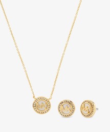 MICHAEL KORS（マイケルコース）の「サークルロゴ マザーオブパール ペンダント & スタッド ピアス セット（ピアス（両耳用））」