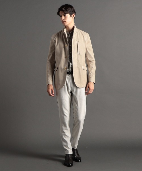 MONSIEUR NICOLE(ムッシュニコル)の「【ex/tra】ウールストレッチヘリンボン トラックパンツ(その他パンツ・メンズ・ブルーグレー/ネイビー/グレー/チャコールグレー/ホワイト・MEDIUM/LARGE/X-LARGE/SMALL)」の7枚目の写真