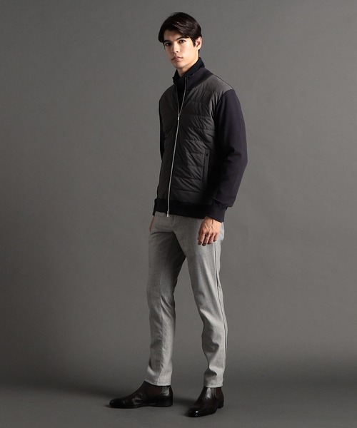 MONSIEUR NICOLE(ムッシュニコル)の「【ex/tra】ウールストレッチヘリンボン トラックパンツ(その他パンツ・メンズ・ブルーグレー/ネイビー/グレー/チャコールグレー/ホワイト・MEDIUM/LARGE/X-LARGE/SMALL)」の8枚目の写真