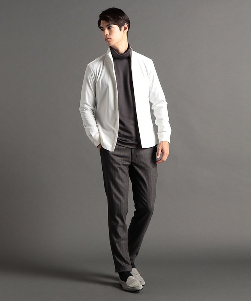 MONSIEUR NICOLE(ムッシュニコル)の「【ex/tra】ウールストレッチヘリンボン トラックパンツ(その他パンツ・メンズ・ブルーグレー/ネイビー/グレー/チャコールグレー/ホワイト・MEDIUM/LARGE/X-LARGE/SMALL)」の10枚目の写真