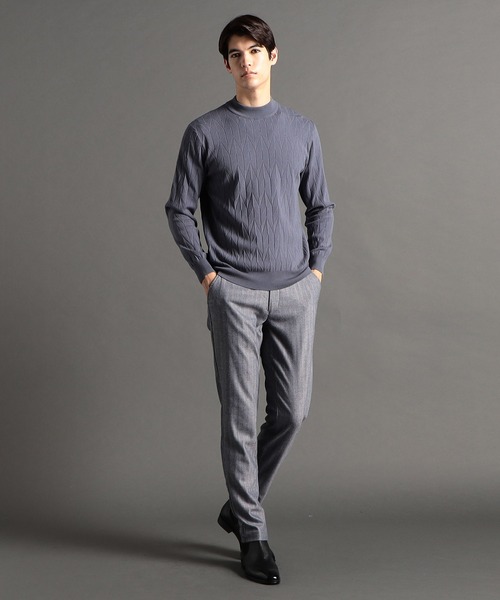 MONSIEUR NICOLE(ムッシュニコル)の「【ex/tra】ウールストレッチヘリンボン トラックパンツ(その他パンツ・メンズ・ブルーグレー/ネイビー/グレー/チャコールグレー/ホワイト・MEDIUM/LARGE/X-LARGE/SMALL)」の12枚目の写真