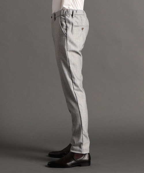 MONSIEUR NICOLE(ムッシュニコル)の「【ex/tra】ウールストレッチヘリンボン トラックパンツ(その他パンツ・メンズ・ブルーグレー/ネイビー/グレー/チャコールグレー/ホワイト・MEDIUM/LARGE/X-LARGE/SMALL)」の14枚目の写真