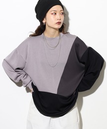 UVカット ソフトタッチ ストレッチ ワイドシルエット リブ付 ロンTEE