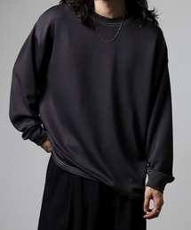 UVカット ソフトタッチ ストレッチ ワイドシルエット リブ付 ロンTEE
