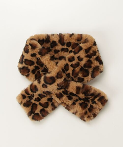 ぴーちゃん‼️ 入手困難‼️ 一点物☆マフラー作家物　百貨店 セール】差し込み ラビットフェイクファーマフラー / アニマル柄