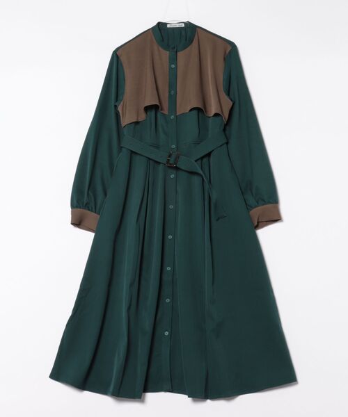 mille fille closet／フェアリーケープバイカラーワンピース Fubail / ケープカラー幾何ドットワンピース