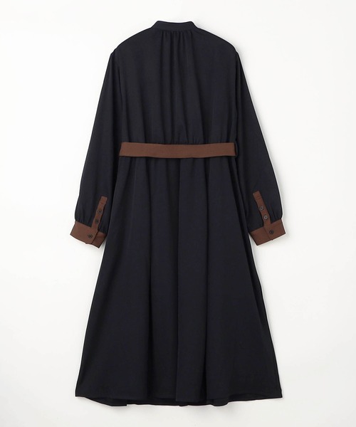 NICOLE CLUB（ニコル　クラブ）の「バイカラーケープ風ワンピース（ワンピース・レディース・ネイビー/グリーン/オフホワイト・MEDIUM）」の13枚目の写真