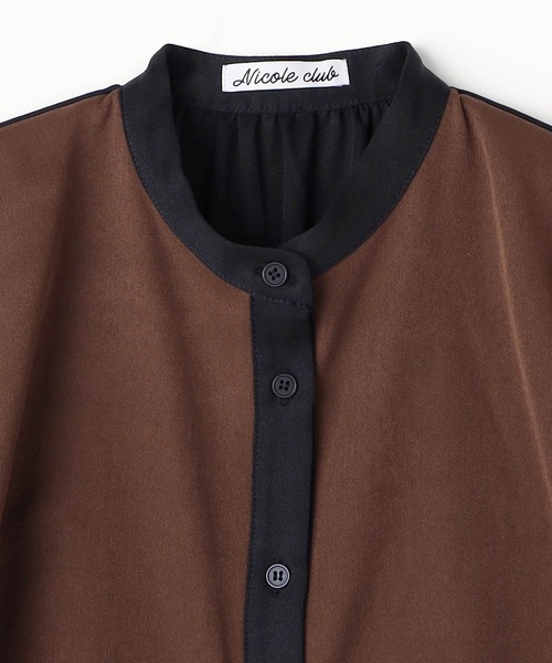 NICOLE CLUB（ニコル　クラブ）の「バイカラーケープ風ワンピース（ワンピース・レディース・ネイビー/グリーン/オフホワイト・MEDIUM）」の15枚目の写真