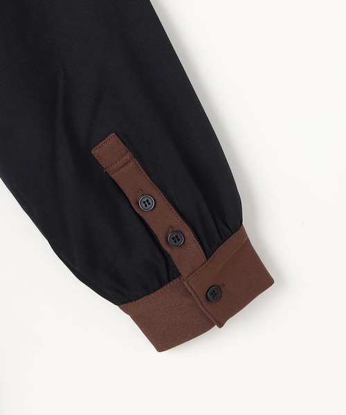 NICOLE CLUB（ニコル　クラブ）の「バイカラーケープ風ワンピース（ワンピース・レディース・ネイビー/グリーン/オフホワイト・MEDIUM）」の19枚目の写真