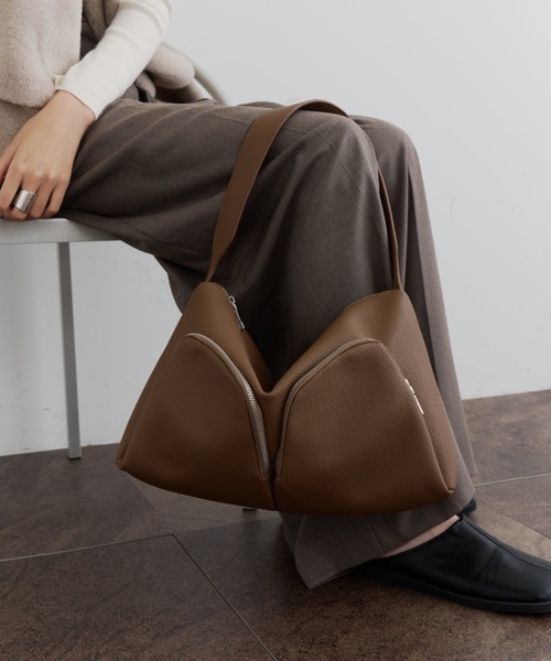 前ポケット付きバッグ ☆ ジョリーフルール JOLIE JOLI】ジョリージョリ デニム地前後あおりポケット付き