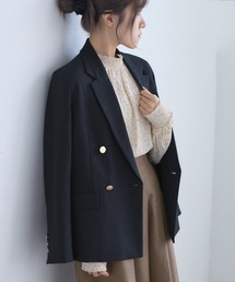 ROPE' PICNIC(ロペピクニック)の【低身長・小柄さんサイズ】レディハンサムシリーズ ウールライク金ボタンジャケット(総裏地)(テーラードジャケット)