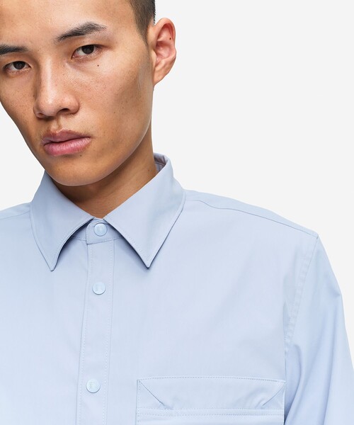 AIGLE(エーグル)の「撥水 ジップポケットオーバーシャツ(シャツ/ブラウス・メンズ・ブラック/ライトブルー・XL/M/S/L)」の7枚目の写真