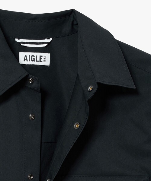 AIGLE(エーグル)の「撥水 ジップポケットオーバーシャツ(シャツ/ブラウス・メンズ・ブラック/ライトブルー・XL/M/S/L)」の14枚目の写真