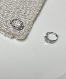 【blatto 925silver】シルバー925ミニフープ×ジルコニア コンビデザインピアス esm-pierce-4-17【RBTS】