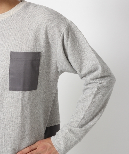 GLOBAL WORK（グローバルワーク）の「フハクキリカエポケスウェット/707169（スウェット・メンズ・グレー/ネイビー・MEDIUM/LARGE/SMALL/X-LARGE）」の14枚目の写真