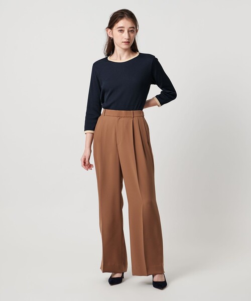 UNITED ARROWS（ユナイテッドアローズ）の「リブ バイカラー パイピング カットソー（Tシャツ/カットソー・レディース・オフホワイト/ダークブラウン/ダークグレー/ネイビー/ベージュ・FREE）」の15枚目の写真