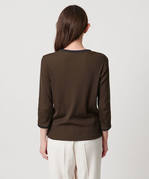 UNITED ARROWS（ユナイテッドアローズ）の「リブ バイカラー パイピング カットソー（Tシャツ/カットソー・レディース・オフホワイト/ダークブラウン/ダークグレー/ネイビー/ベージュ・FREE）」の18枚目の写真