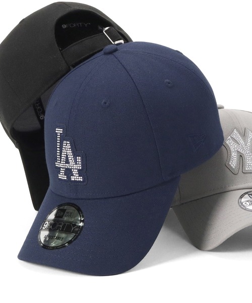 NEW ERA(ニューエラ)の「ニューエラキャップ 9FORTY ラインストーンMLB ONSPOTZ別注(キャップ・メンズ・ブラック/ブラック系/ピンク/ホワイト/グレー/カーキ/パープル/ブルー・FREE)」の7枚目の写真