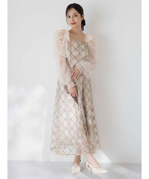 セール】レースリボンオフショルドレス（ドレス）｜dazzlin（ダズリン