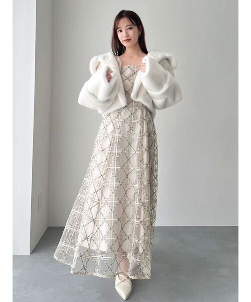 セール】レースリボンオフショルドレス（ドレス）｜dazzlin（ダズリン