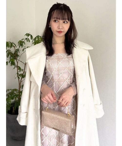 dazzlin（ダズリン）の「レースリボンオフショルドレス（ドレス・レディース・ピンク/ネイビー/アイボリー・SMALL/MEDIUM）」の18枚目の写真