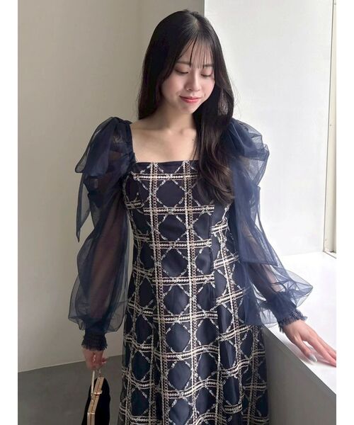 dazzlin（ダズリン）の「レースリボンオフショルドレス（ドレス・レディース・ピンク/ネイビー/アイボリー・SMALL/MEDIUM）」の21枚目の写真