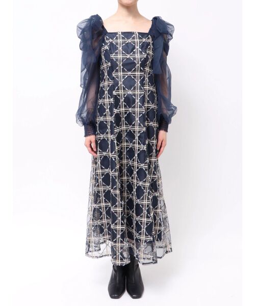 セール】レースリボンオフショルドレス（ドレス）｜dazzlin（ダズリン