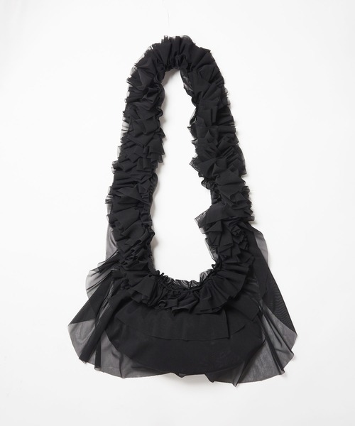 gomme（ゴム）の「フリルバッグ（ショルダーバッグ・レディース・ブラック/カーキ・FREE）」の7枚目の写真