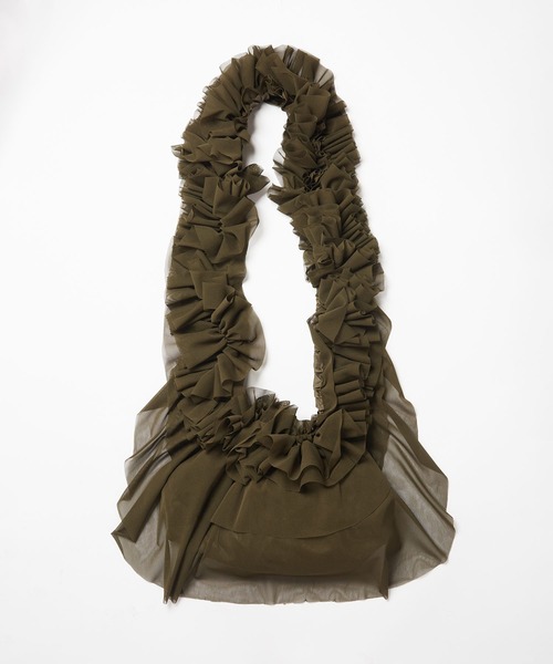 gomme（ゴム）の「フリルバッグ（ショルダーバッグ・レディース・ブラック/カーキ・FREE）」の3枚目の写真